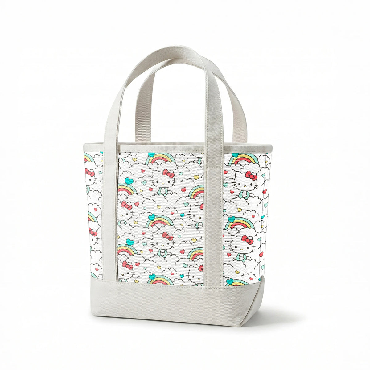 Hello Kitty® Clouds with Rainbows Hearts Fabric