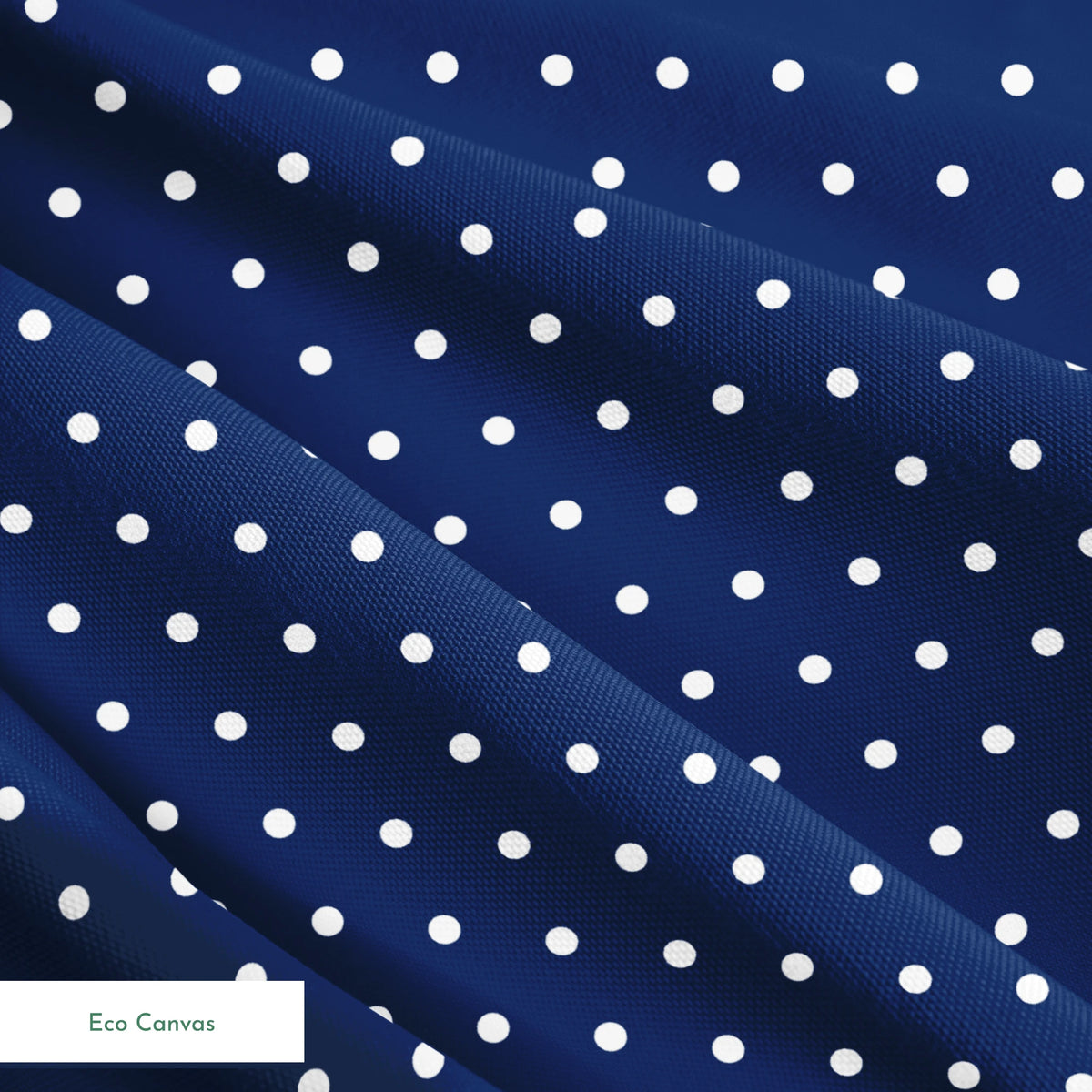 Two white circles on navy blue background springs ecocanvas texture
