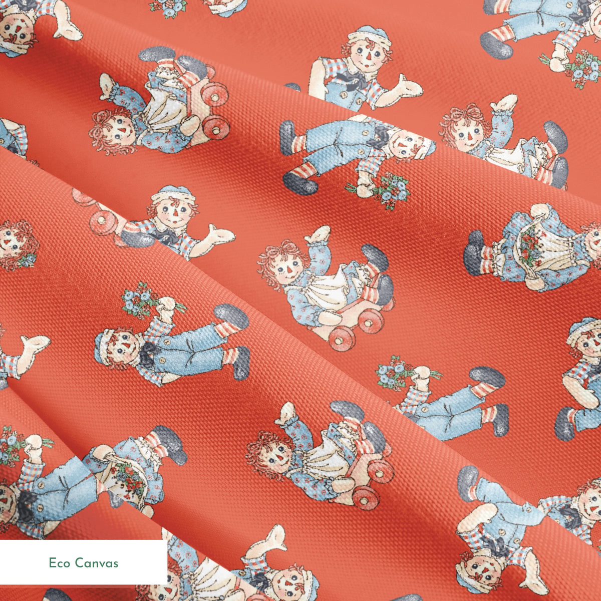 Raggedy Ann and Andy Toss Red | Fabric by the Yard