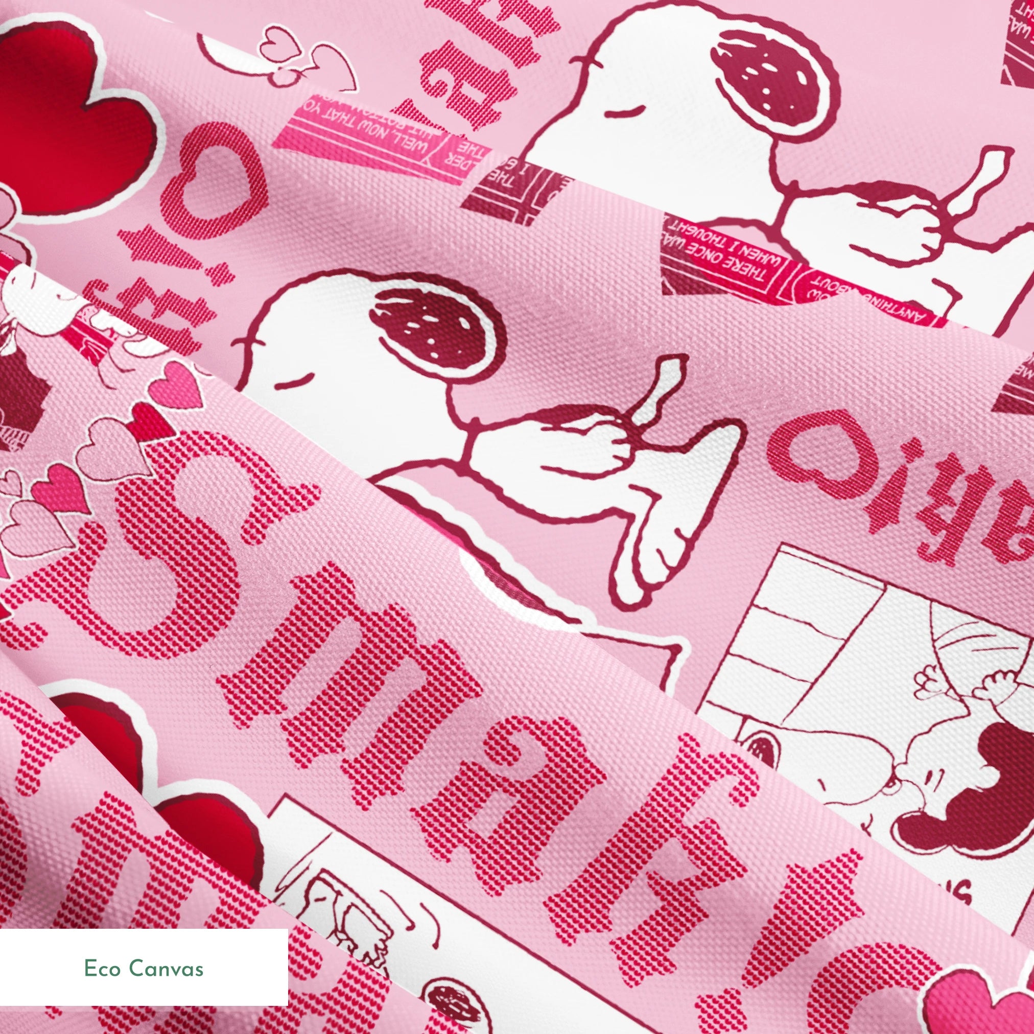 Peanuts Snoopy Love Pink Fabric