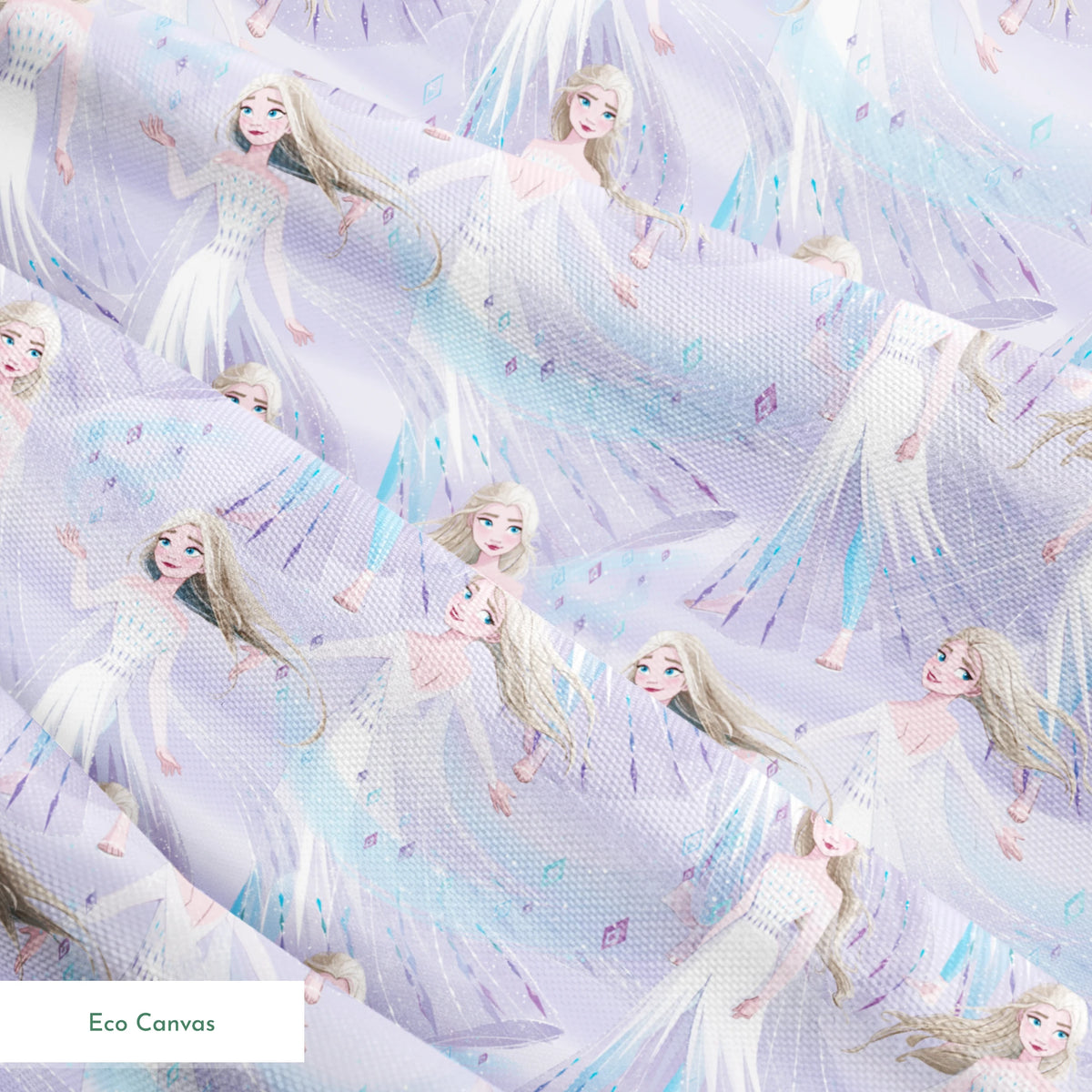 Frozen's Elsa against a dreamy purple-blue background springs ecocanvas texture
