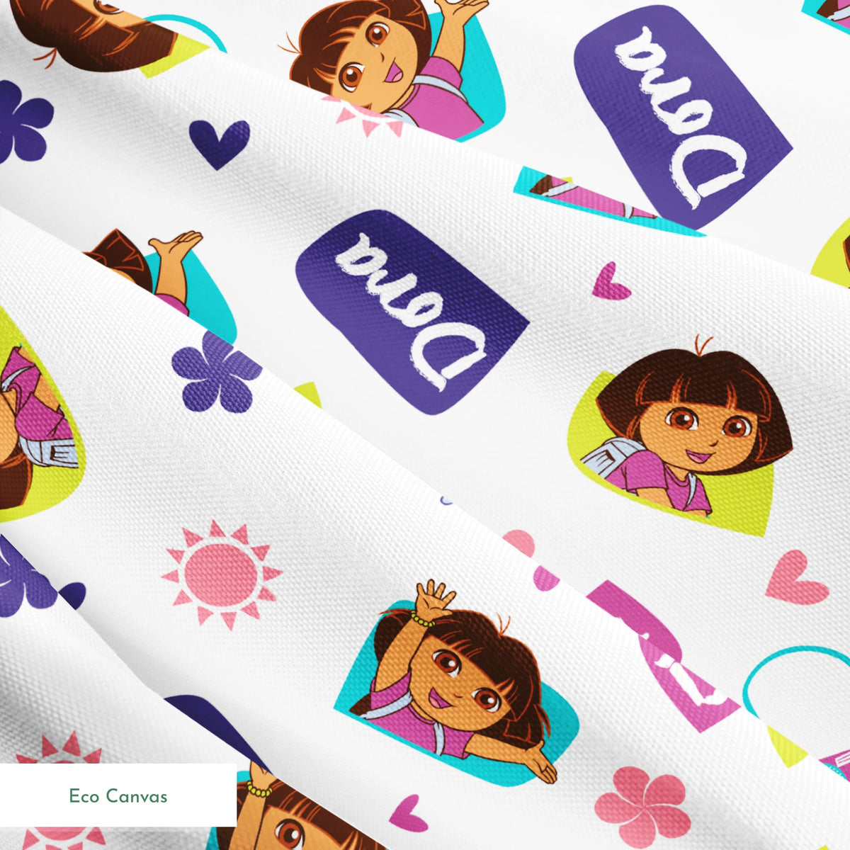 Nickelodeon Dora the Explorer Flowers and Hearts | Fabric by the Yard