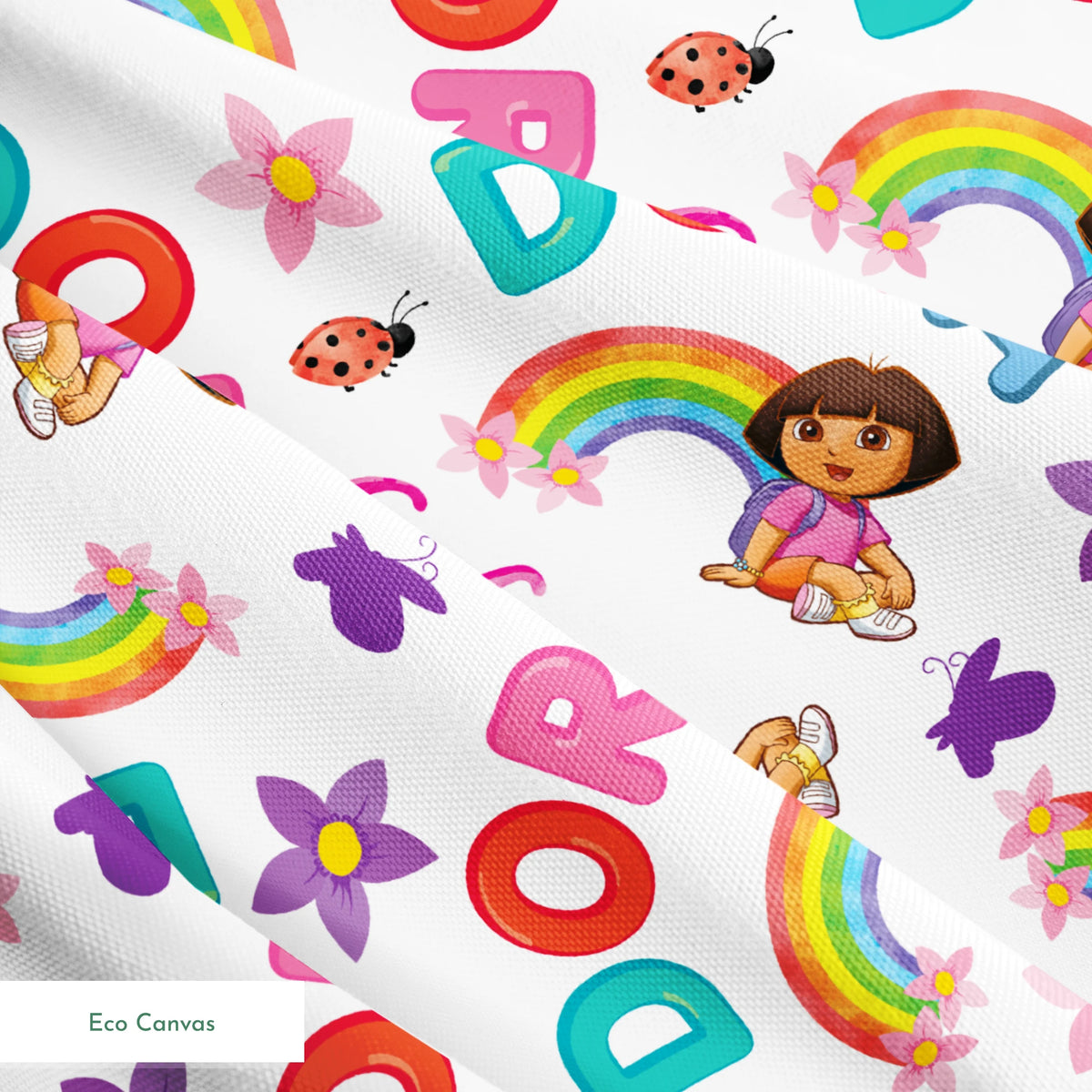 レインボー DORA 15cm アクリル Nickelodeon Dora the Explorer Rainbows and Flowers | Fabric by the
