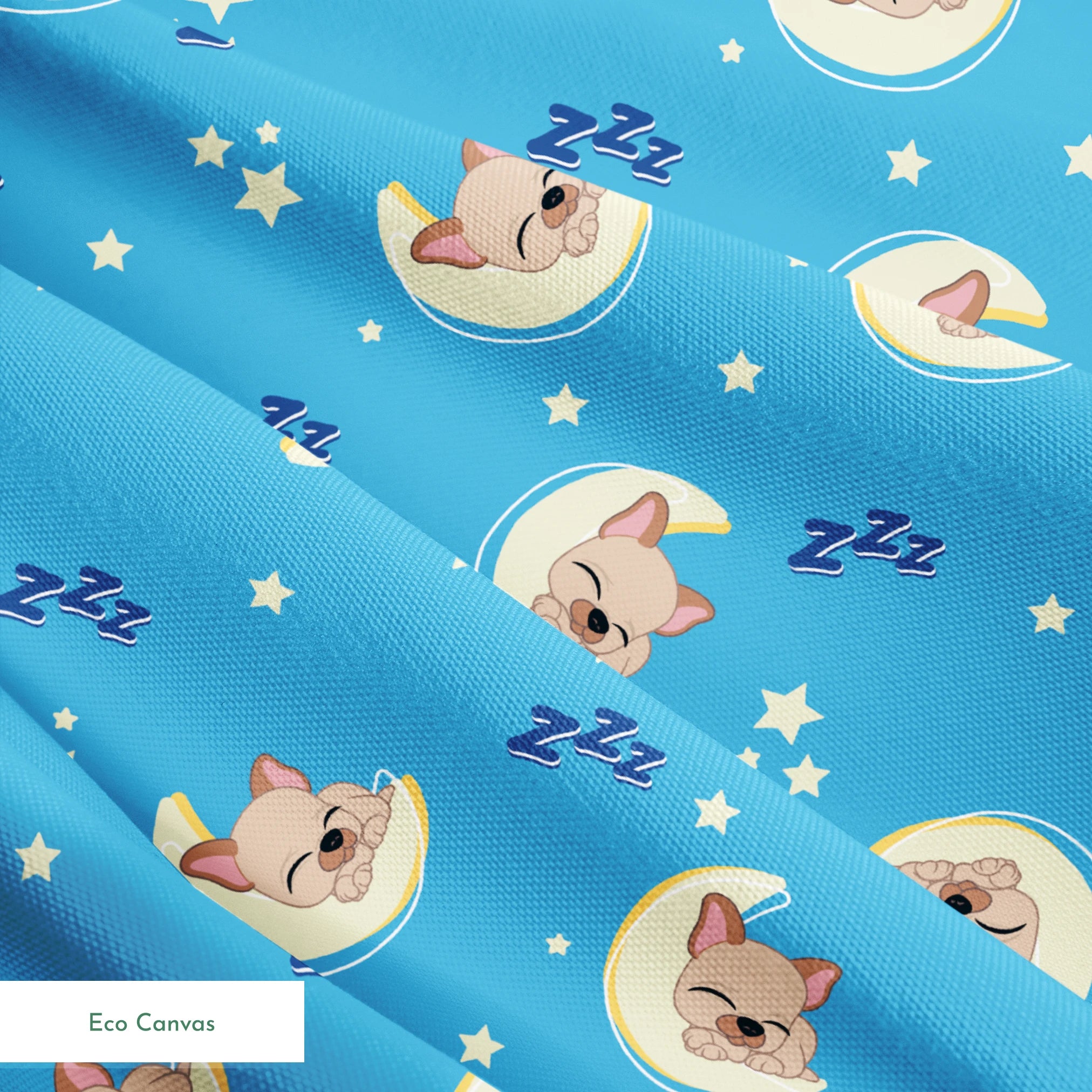Hasbro Littliest Pet Shop Frenchie Snooze on Blue Fabric