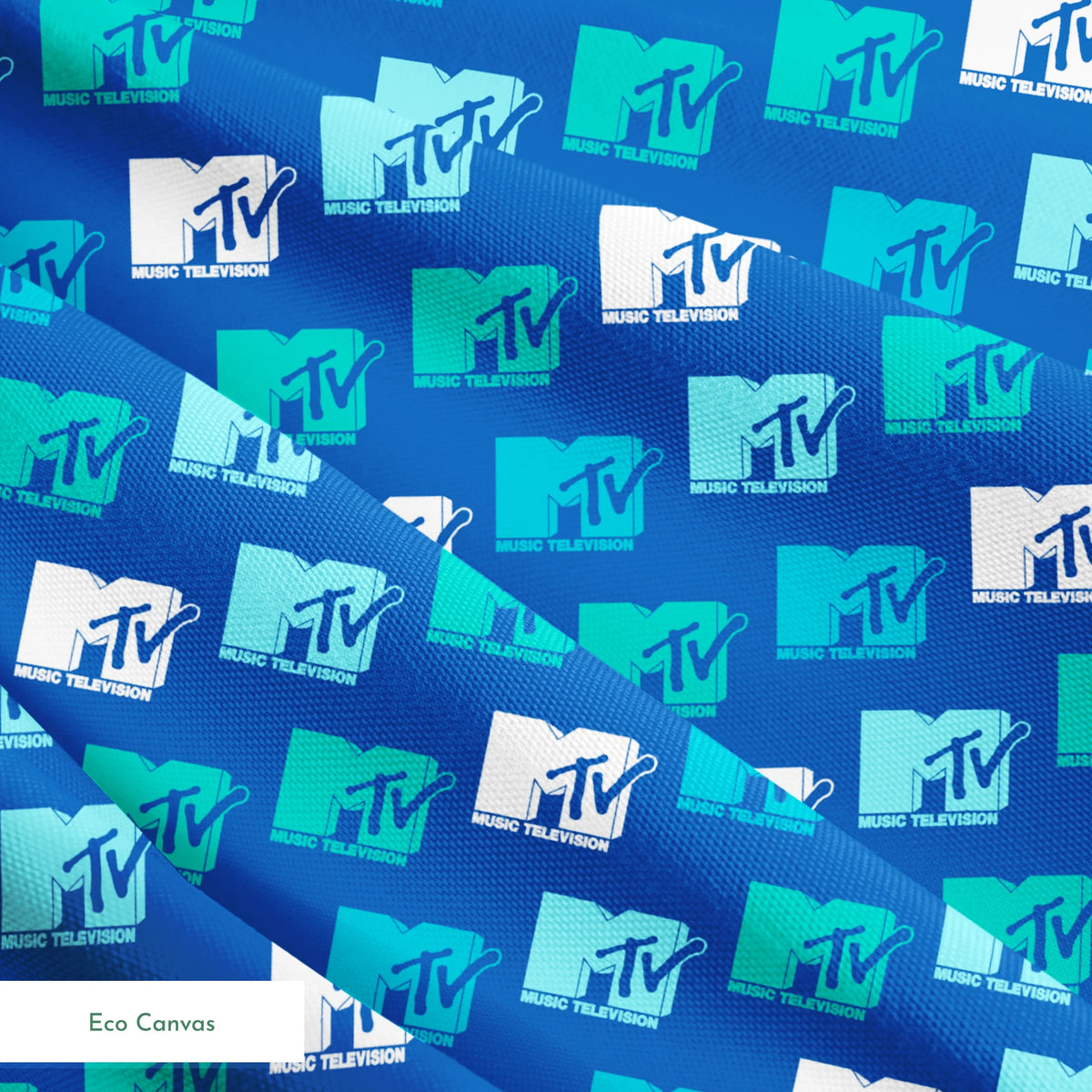 Paramount MTV  Colorful Logo Toss on Blue Fabric