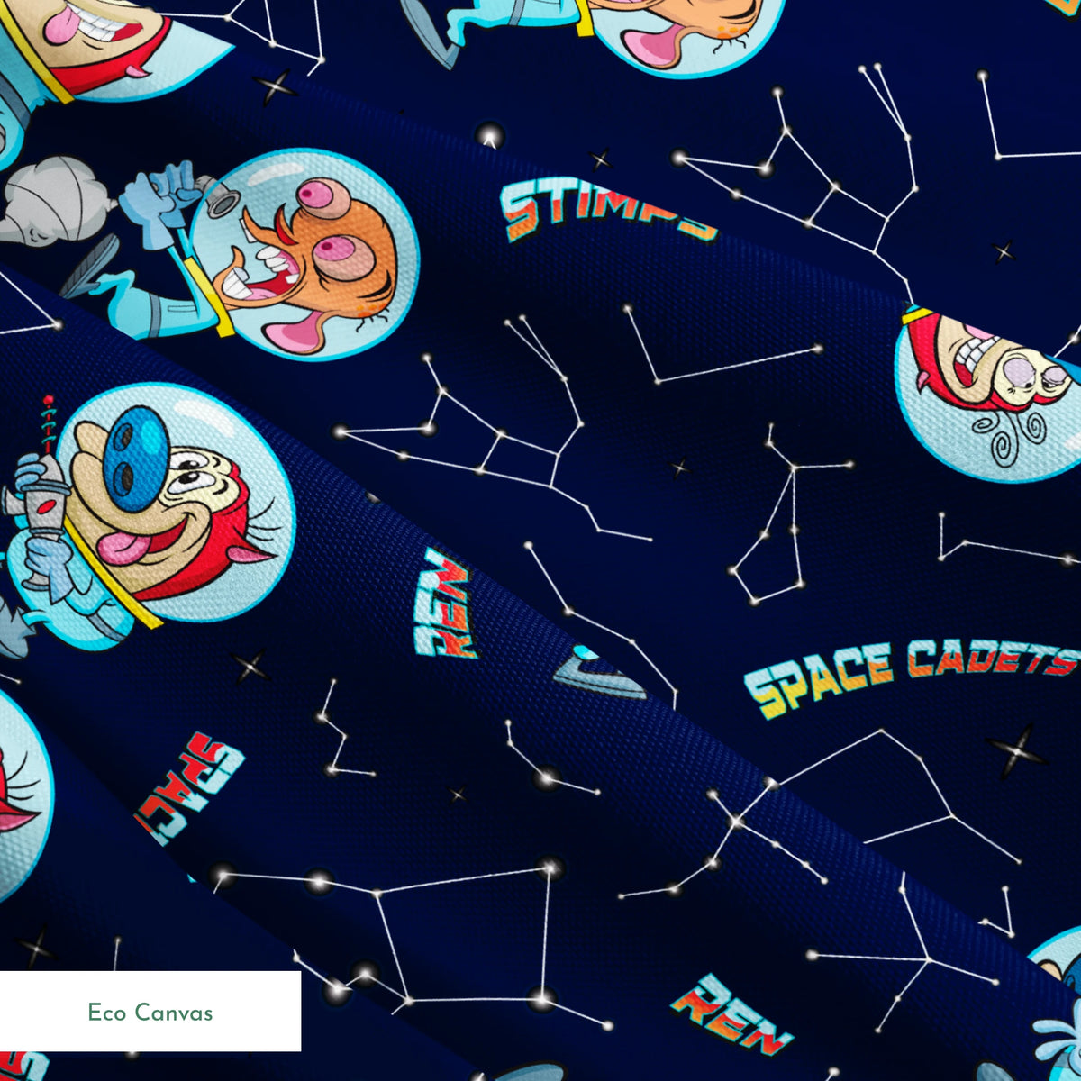 Ren & Stimpy Space Cadets on Midnight Blue Fabric