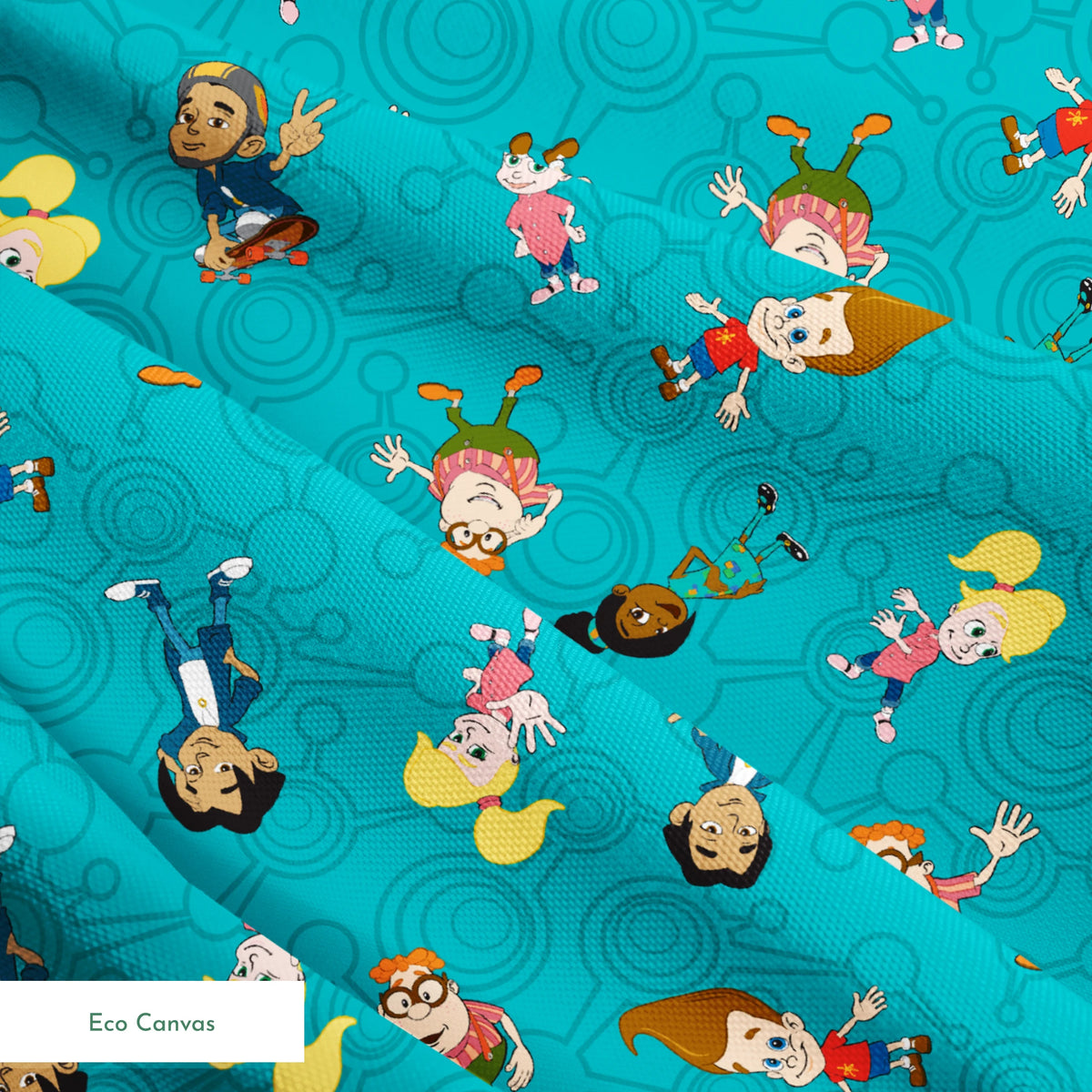Paramount Jimmy Neutron Friendship Toss on Teal Fabric