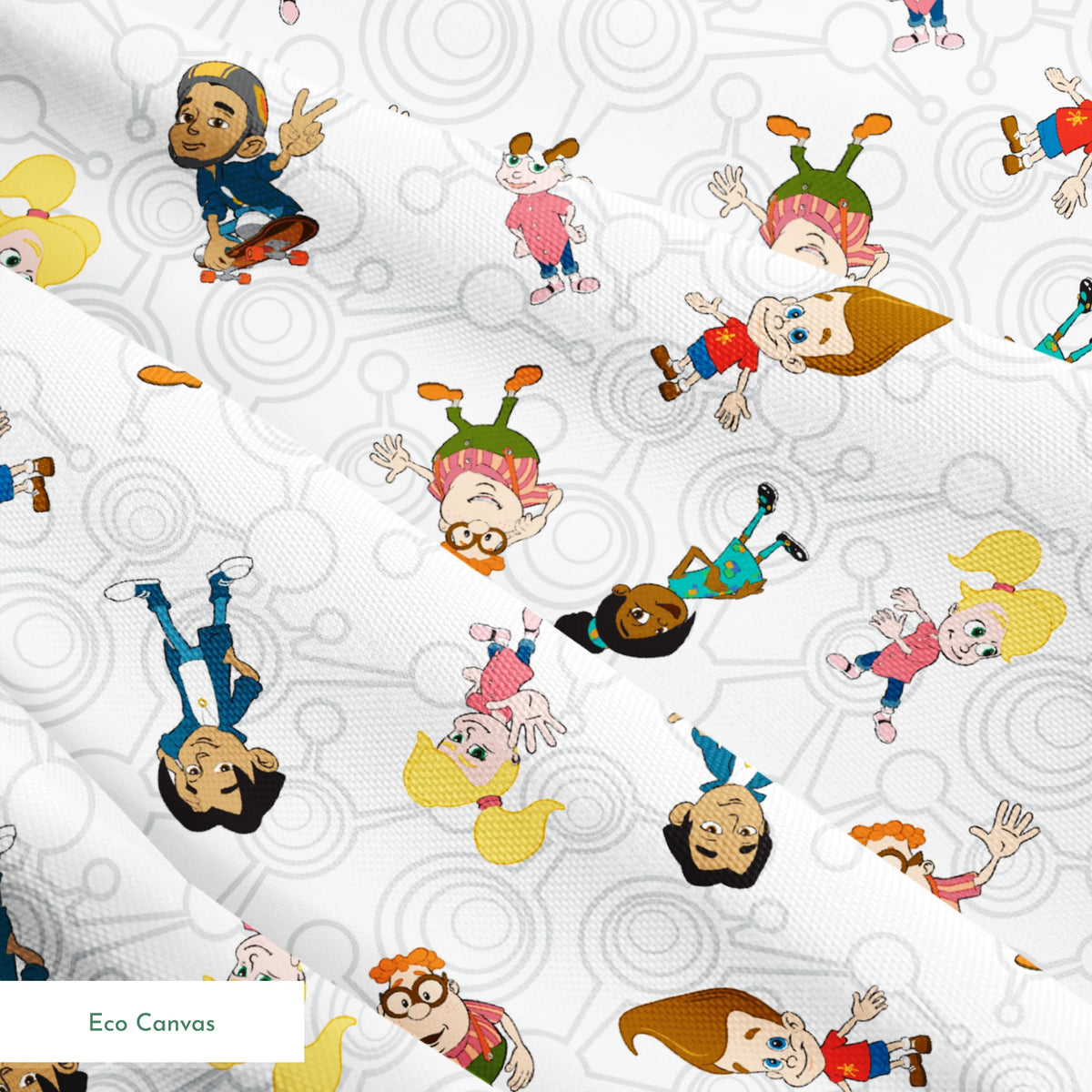 Paramount Jimmy Neutron Friendship Toss on White Fabric