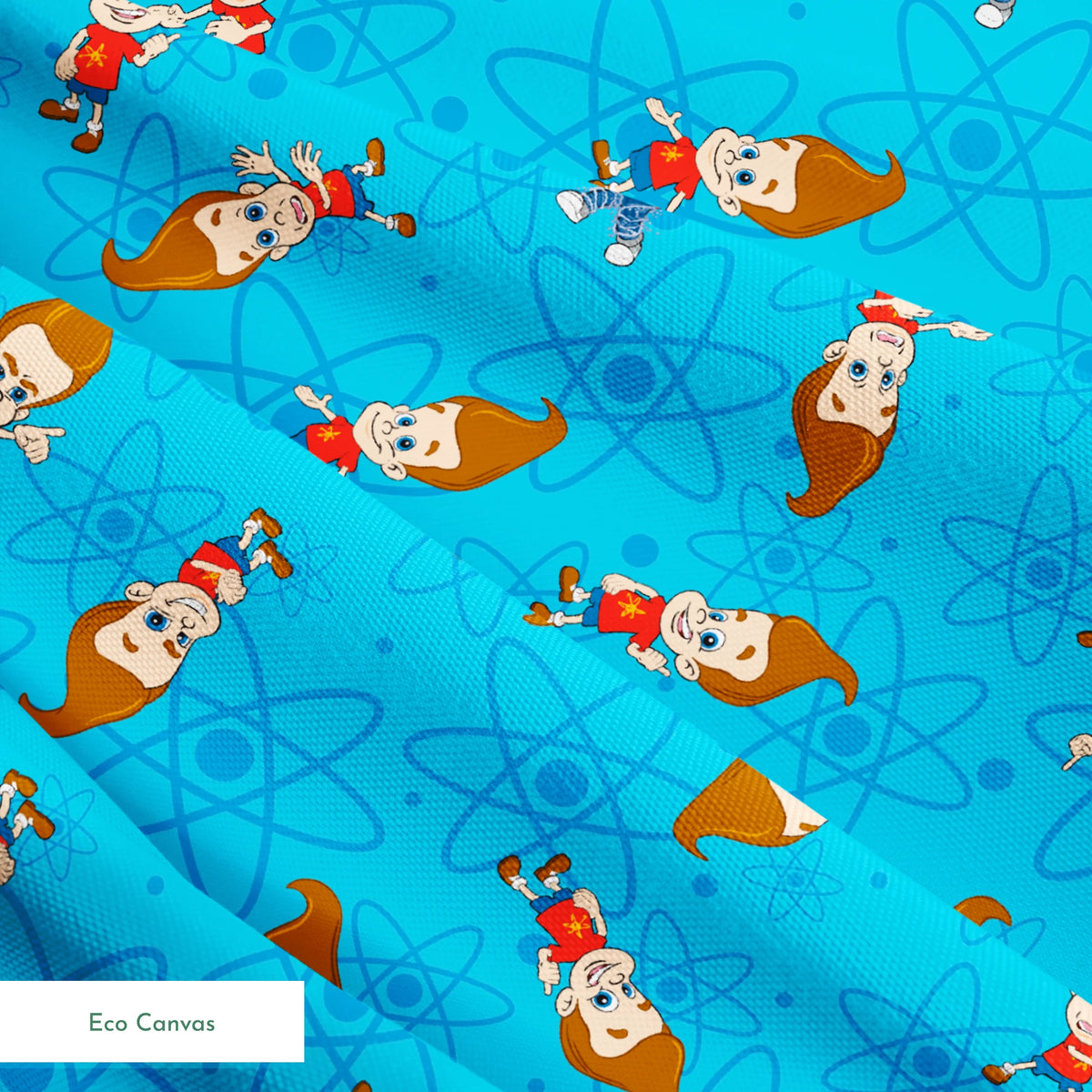 Paramount Jimmy Neutron Atomic Boy Genius on Blue Fabric