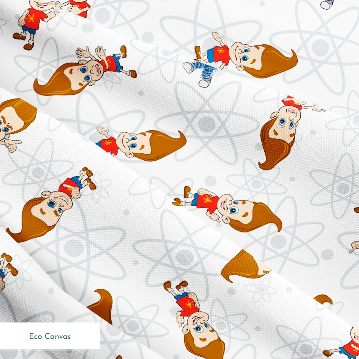 Paramount Jimmy Neutron Atomic Boy Genius on White Fabric