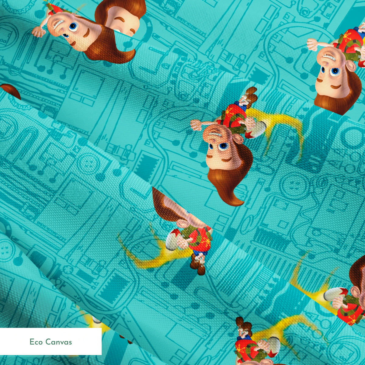 Paramount Jimmy Neutron Circuit Jet Pack on Teal Fabric