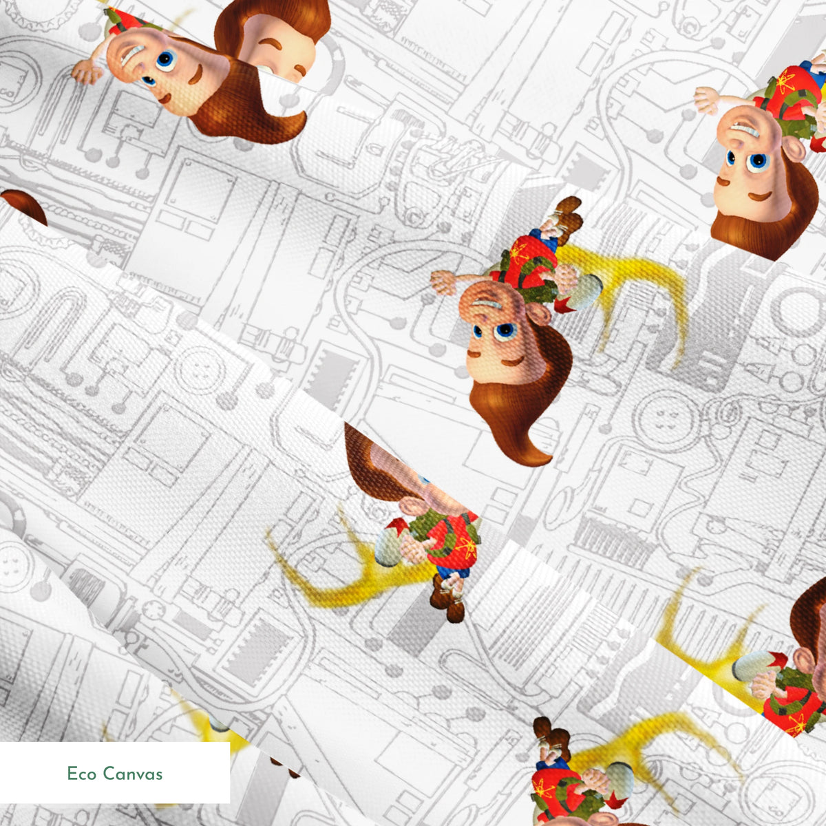 Paramount Jimmy Neutron Circuit Jet Pack on White Fabric