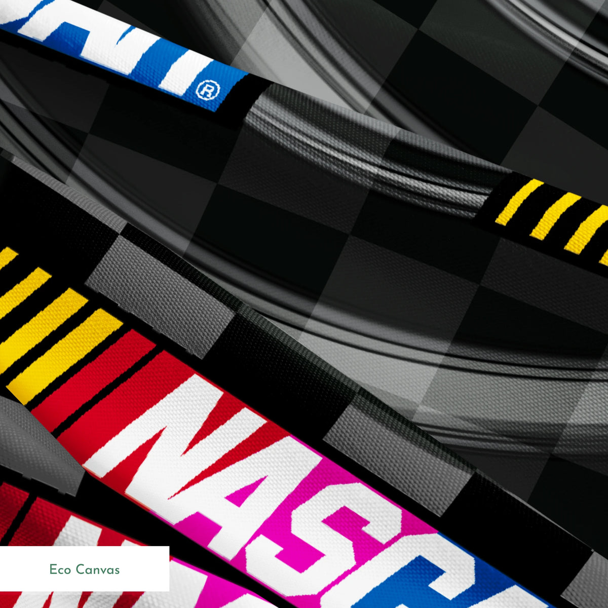 NASCAR® Retro Checkered Flag and Logo Toss Fabric