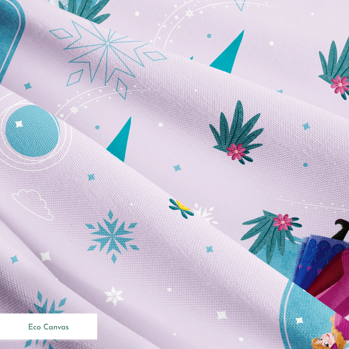 Disney Frozen Falling Snow on Lavender Fabric