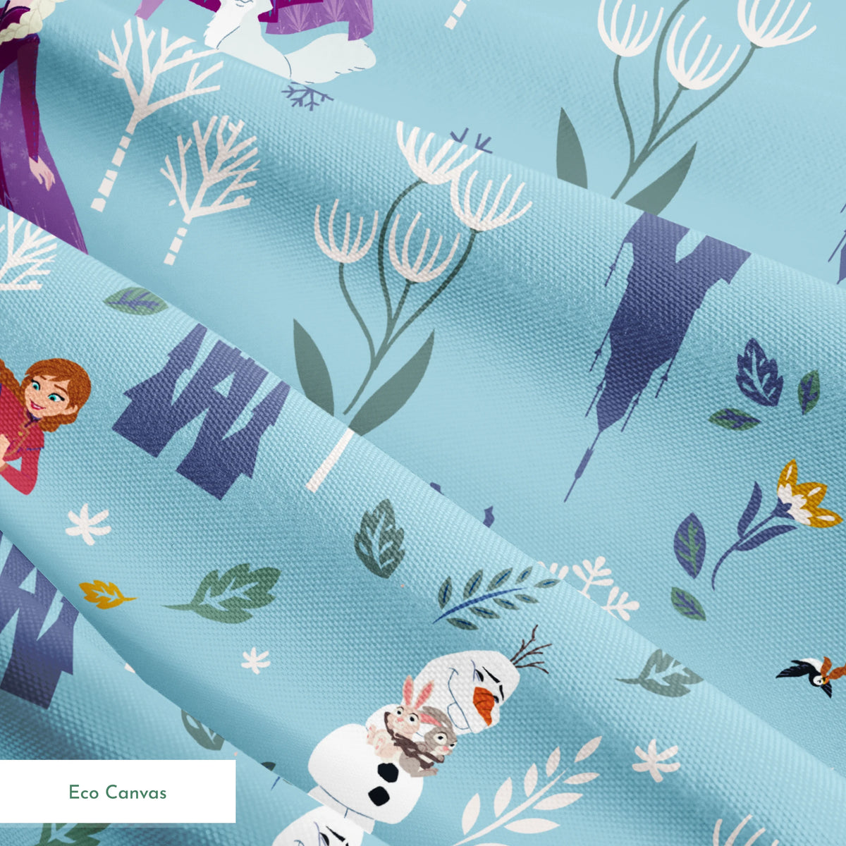 Disney Frozen  Winter Adventure on Blue Fabric