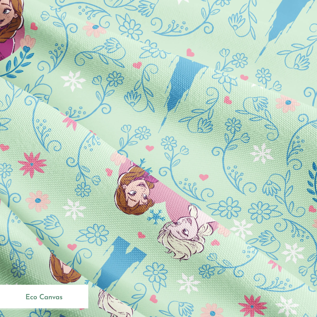 Disney Frozen  Sisterly Bond on Green Fabric