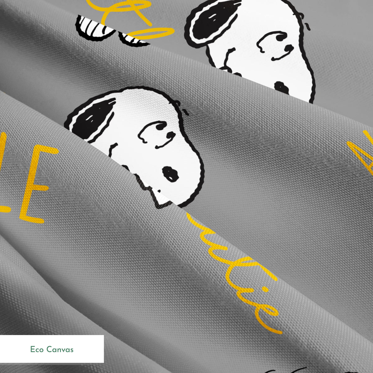 Peanuts Snoopy Giggle on Gray Fabric