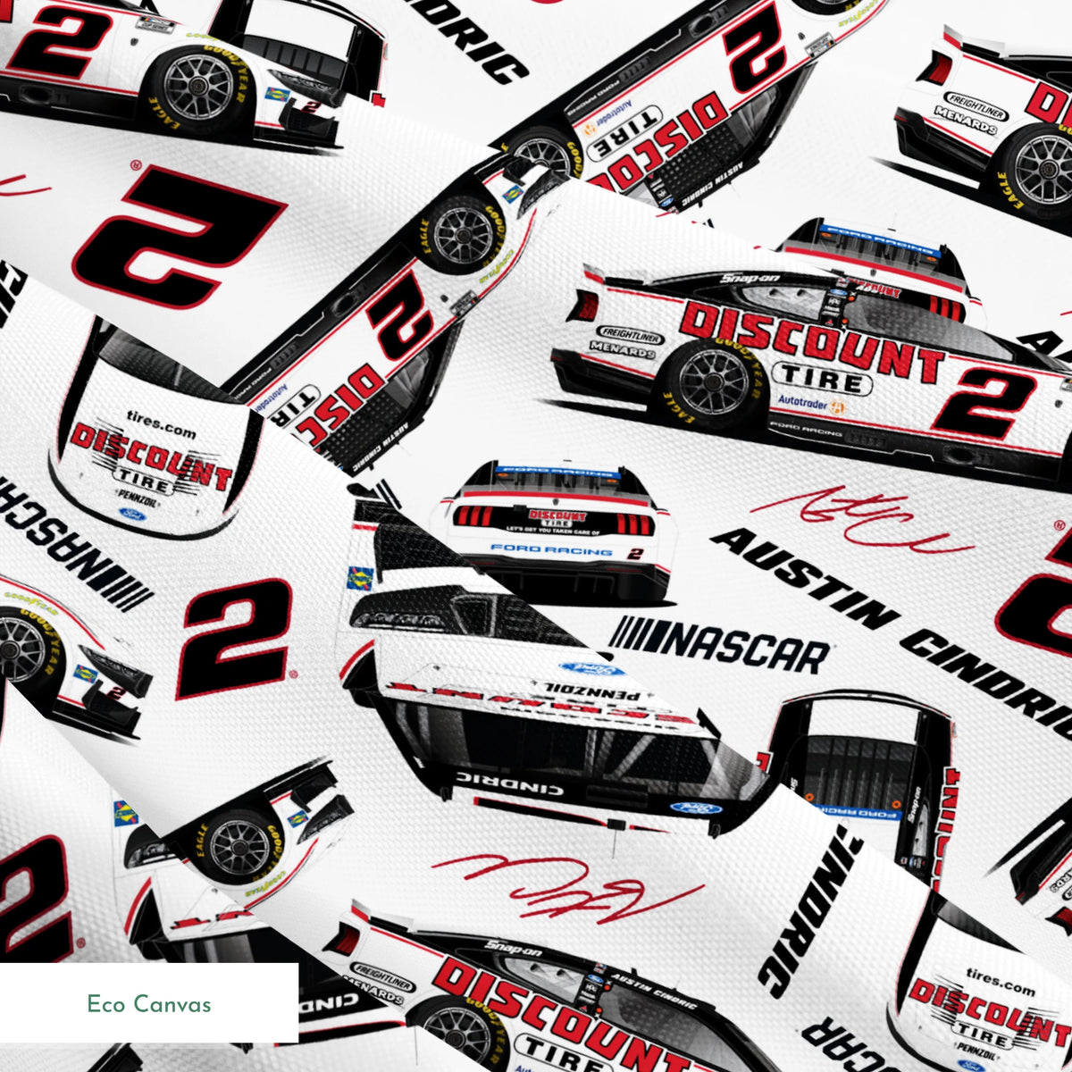 NASCAR® Austin Cindric Toss on White Fabric