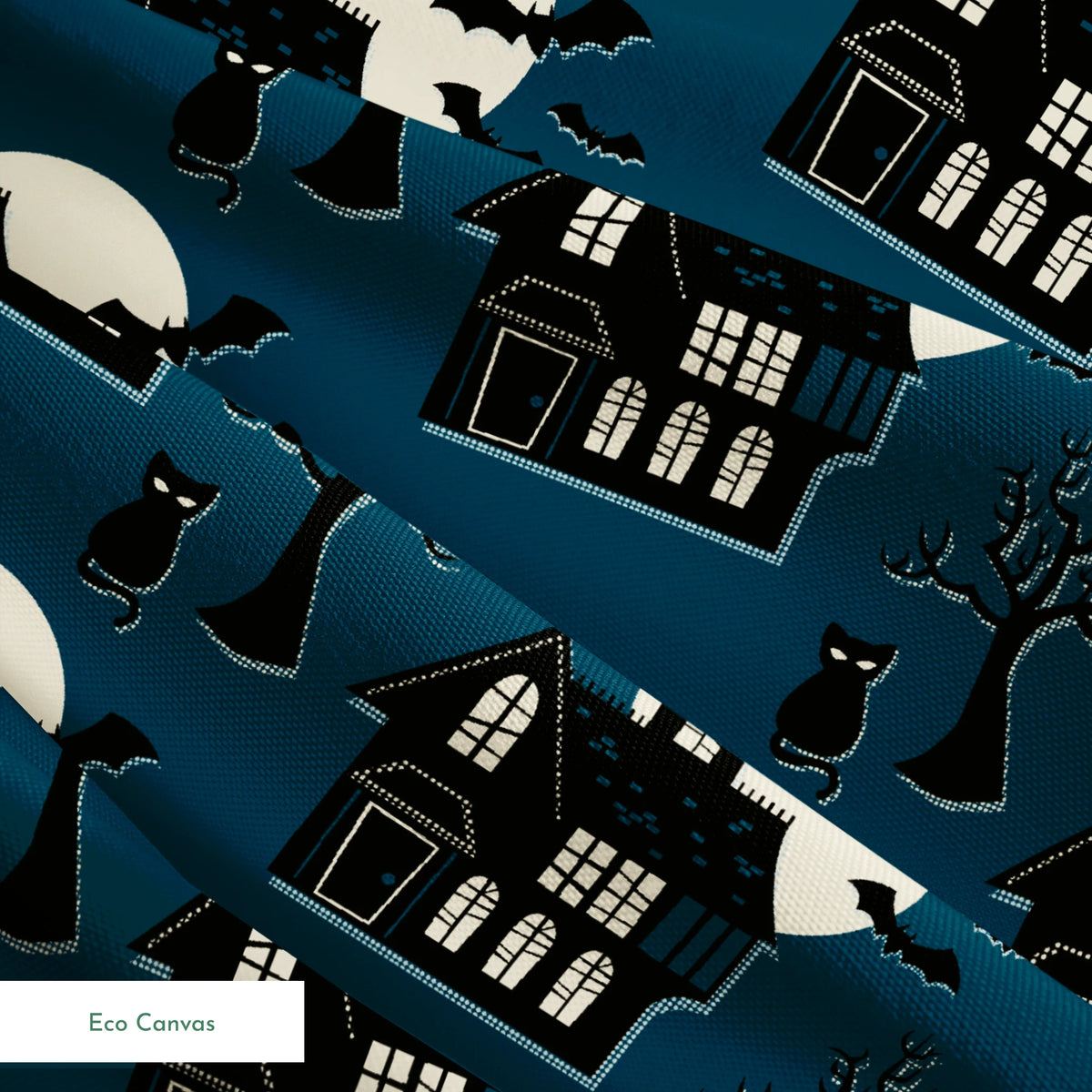 Haunted House on Haunted Night Fabric