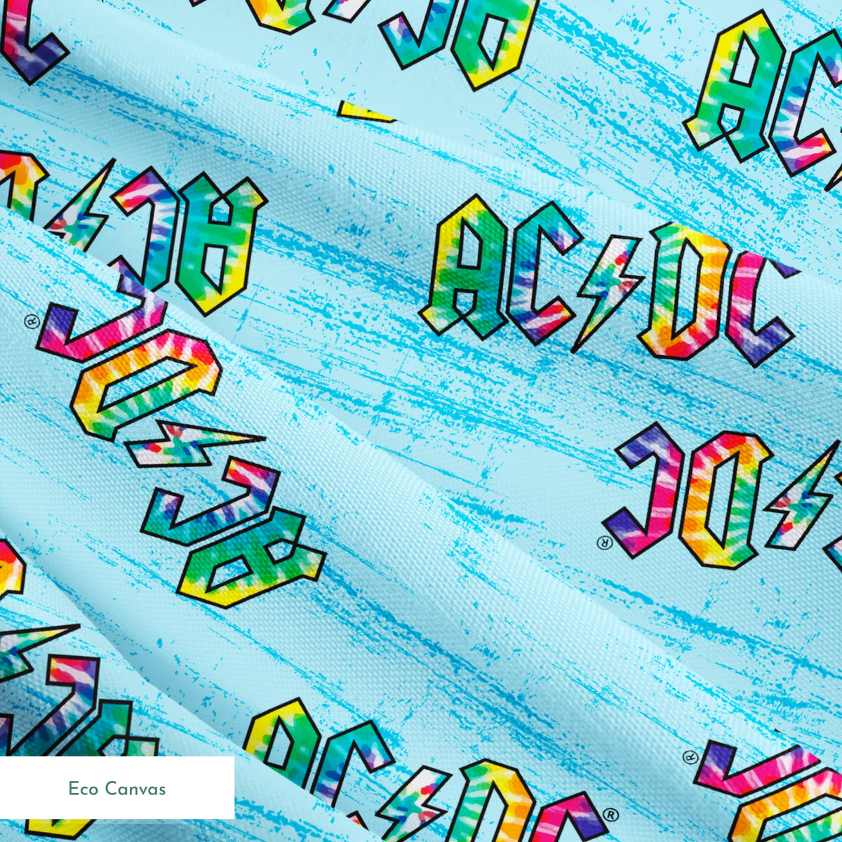 AC/DC Tie-dye Logo Fabric