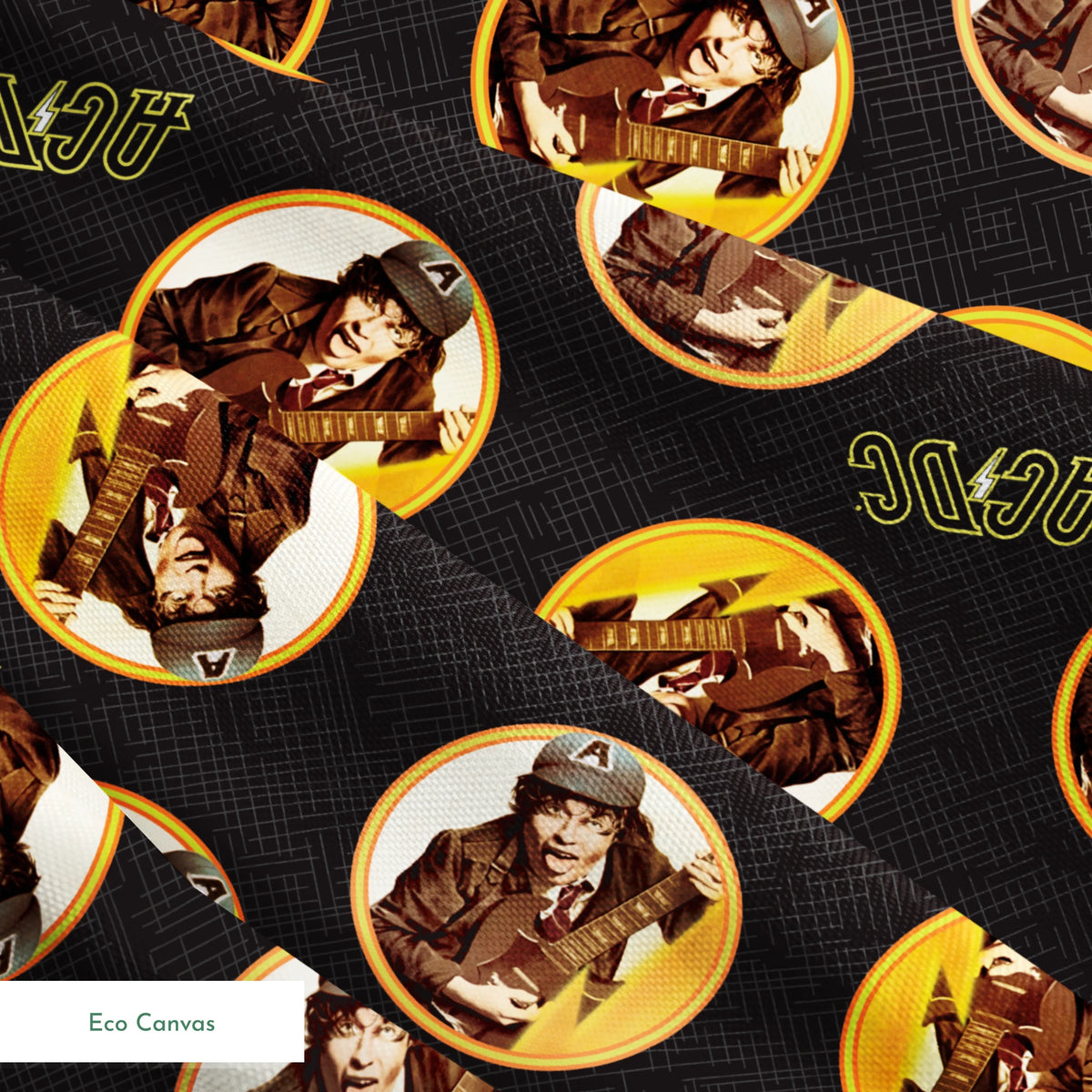 AC/DC Angus Young Toss on Black Fabric