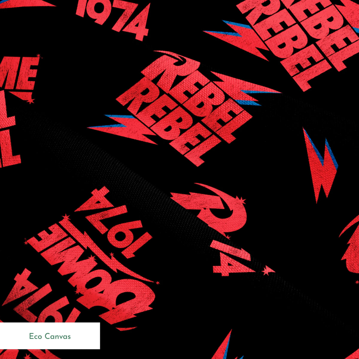David Bowie Rebel Rebel 1974 on Black Fabric