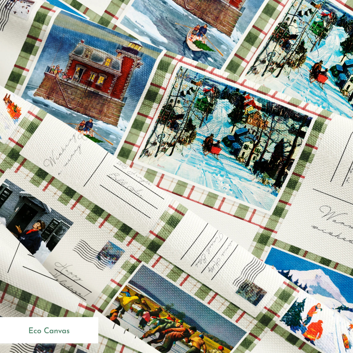 Saturday Evening Post Patchwork Postcards Fabric