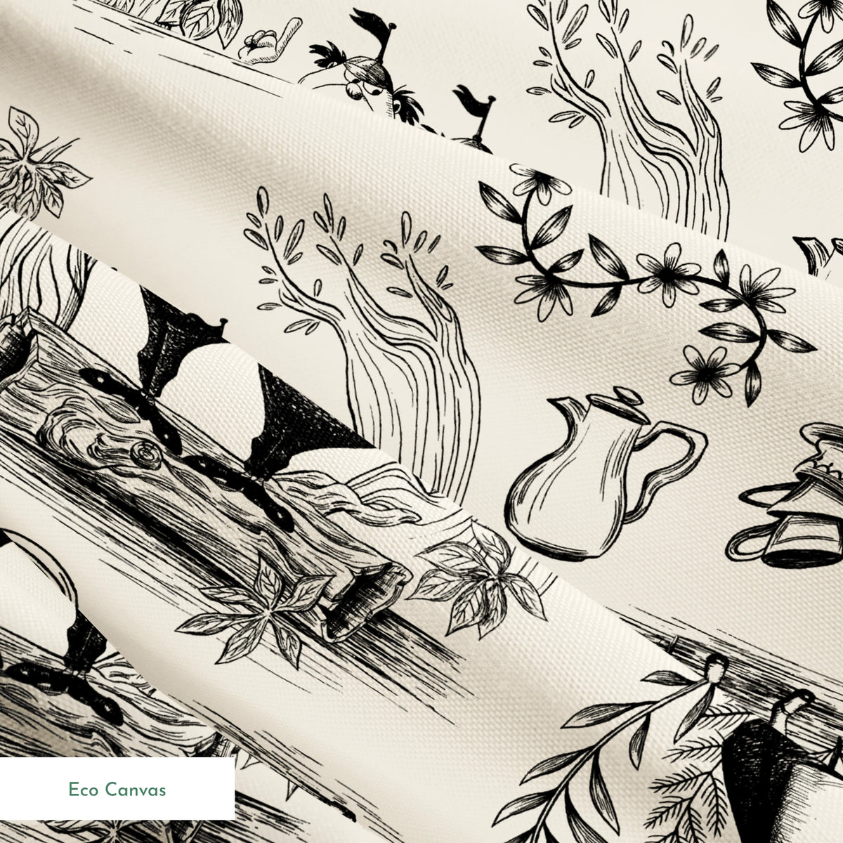 Disney Alice in Wonderland  Curiouser and Curiouser on Cream Fabric