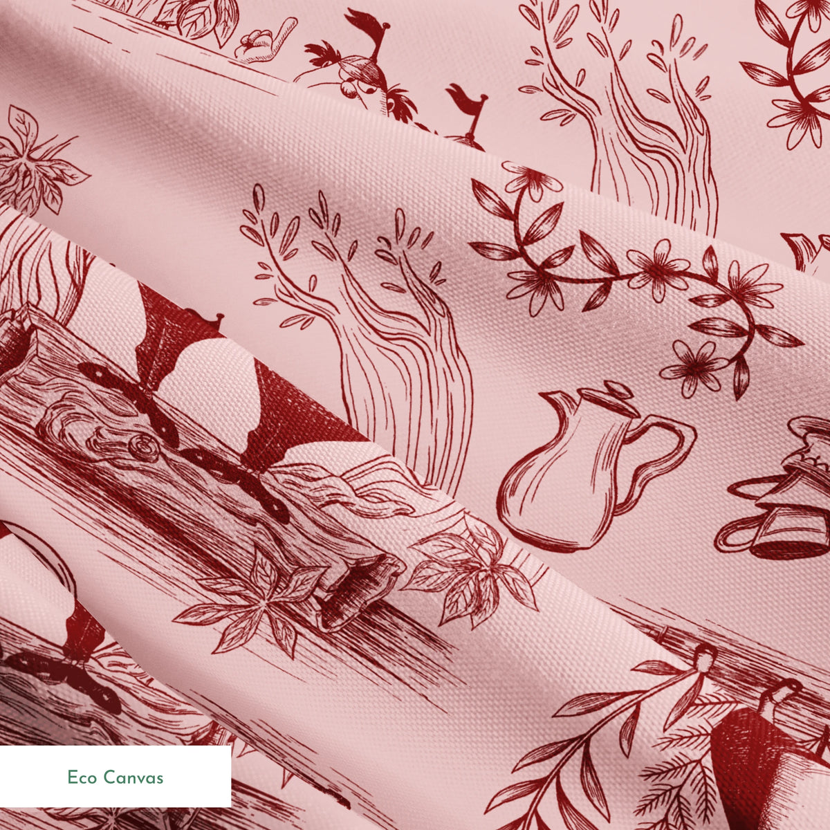Disney Alice in Wonderland  Curiouser and Curiouser on Pink Fabric