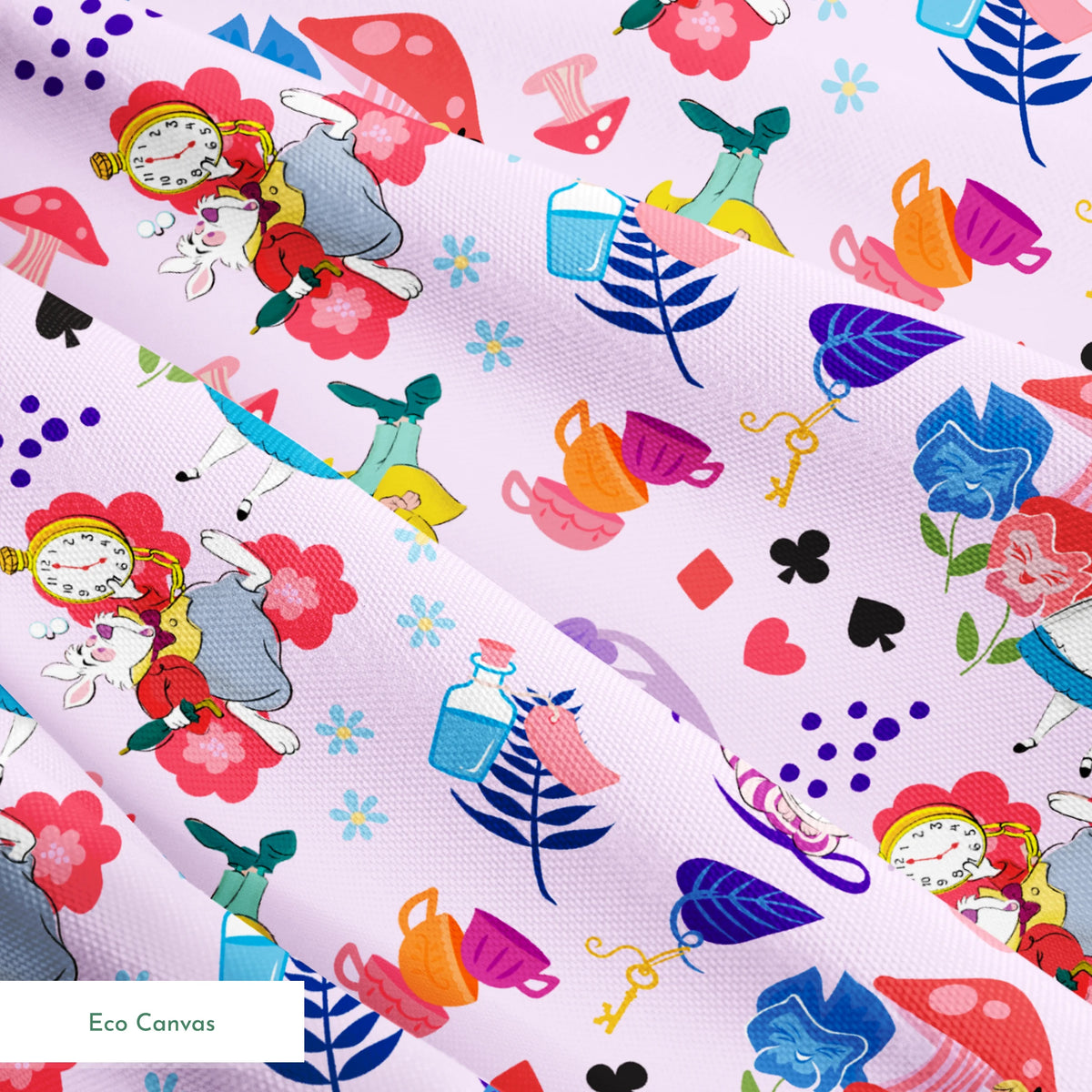 Disney Alice in Wonderland  Wandering in Wonderland on Purple Fabric