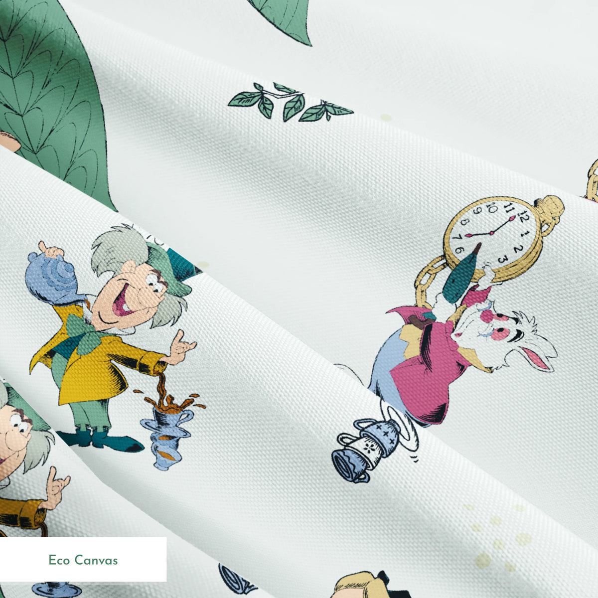 Disney Alice in Wonderland Green Whimsy Fabric