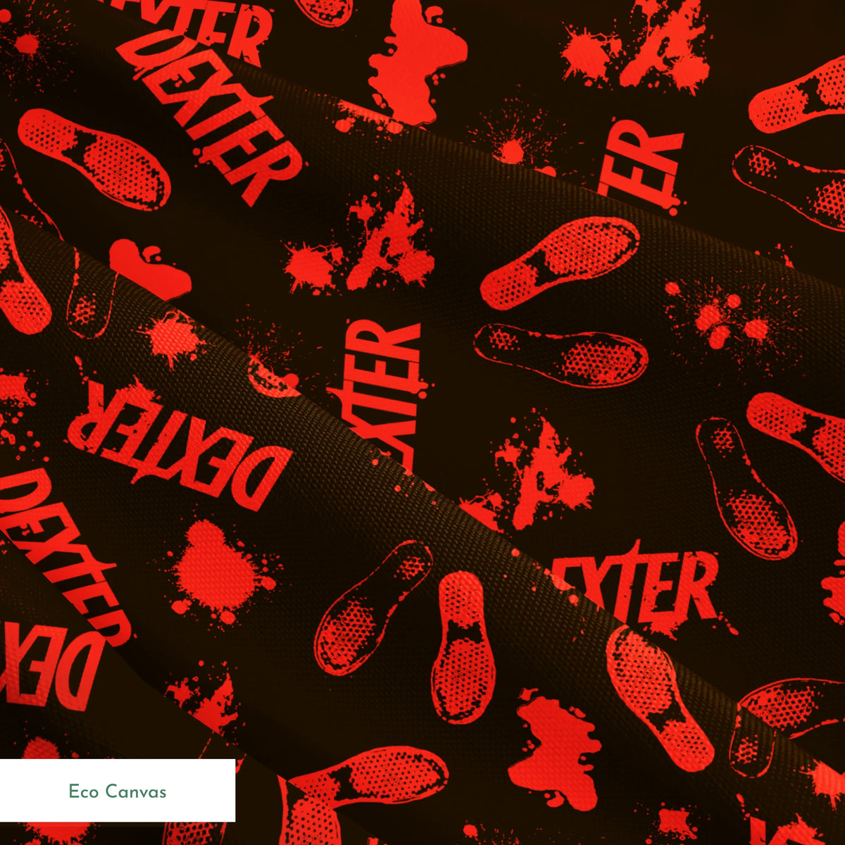 Showtime Dexter Blood Splatter on Black Fabric