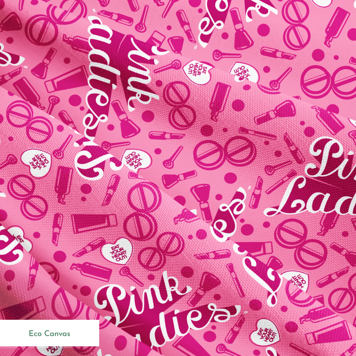 Paramount Grease  Pink Ladies Makeup Toss on Pink Fabric