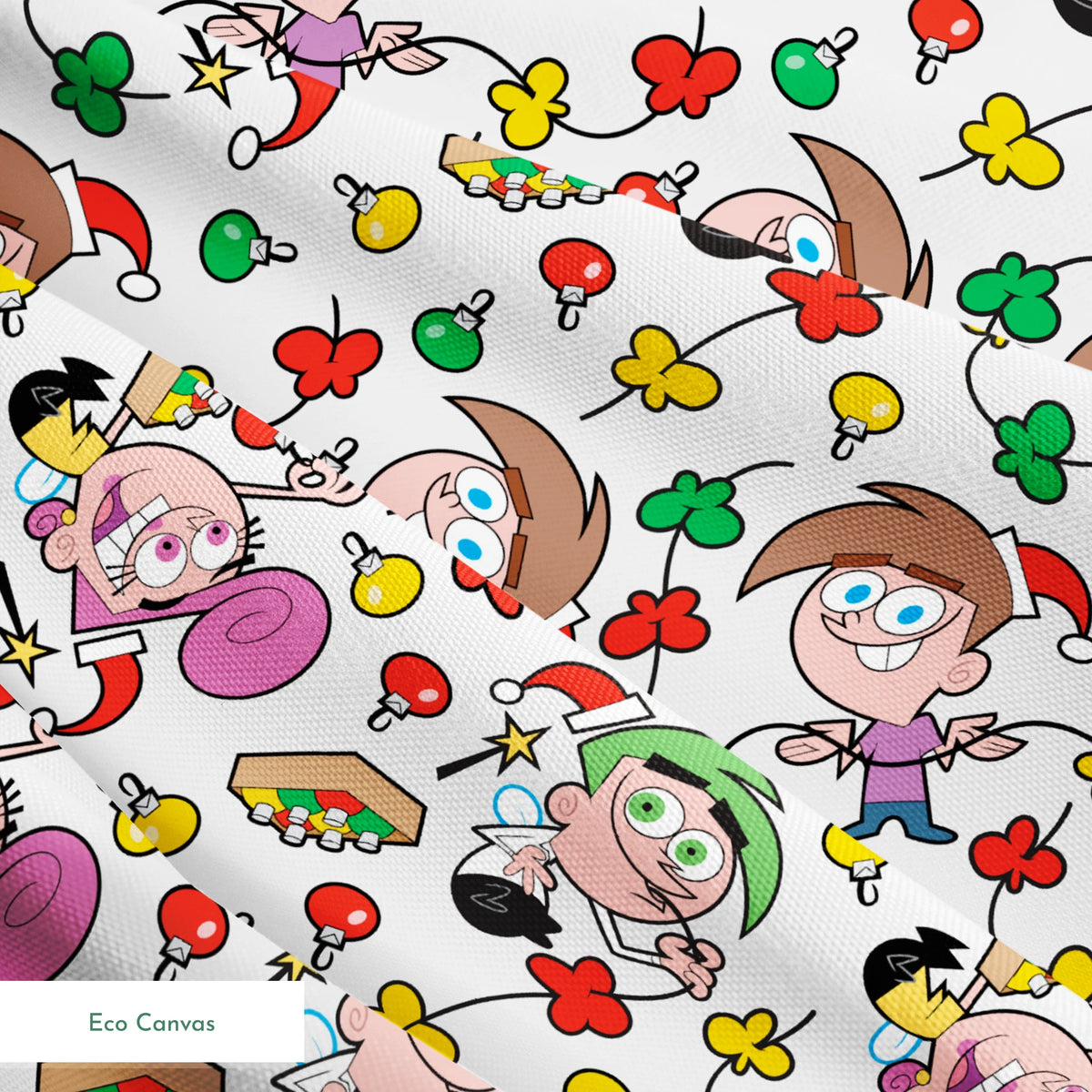 Paramount Fairly OddParents Tree Trimmings on Gray Fabric