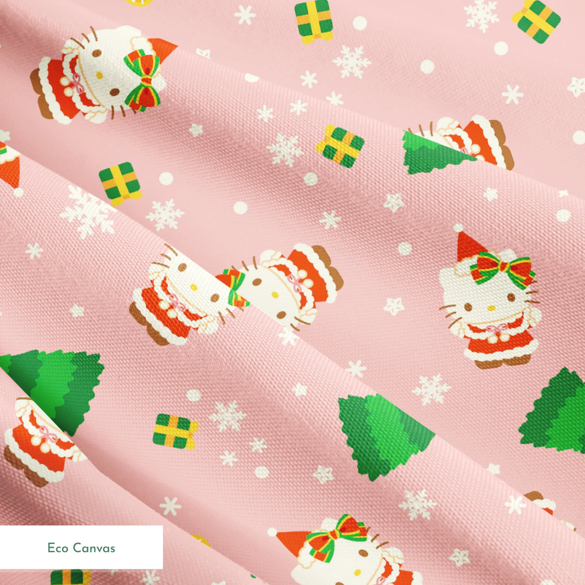 Hello Kitty® Christmas Tree Toss on Pink Fabric