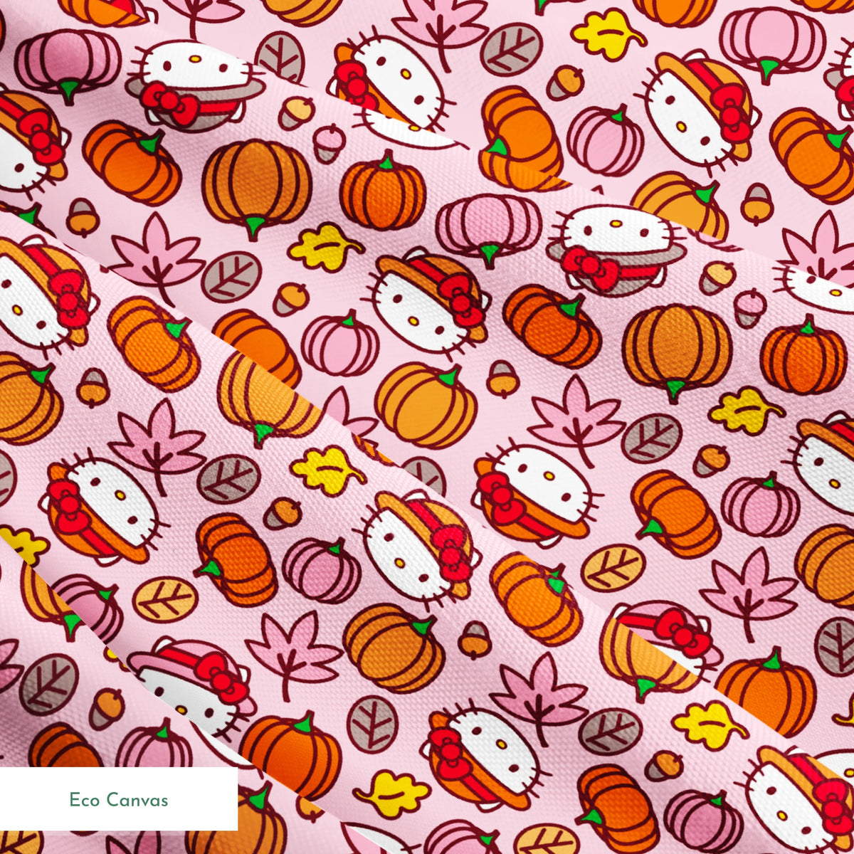 Hello Kitty® Pumpkin Patch Toss on Pink Fabric