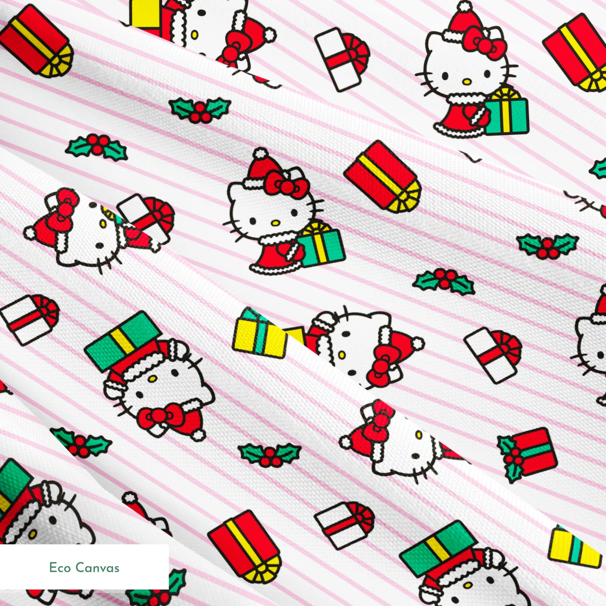 Hello Kitty® Christmas Presents Stripes Fabric