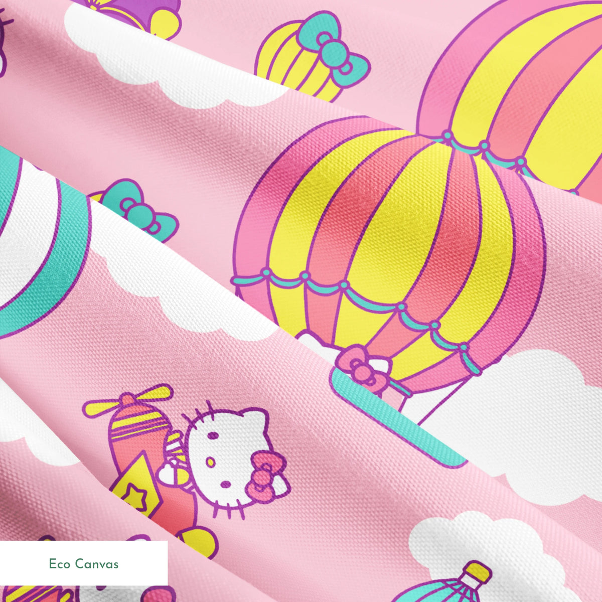 Hello Kitty® Hot Air Balloons on Pink Fabric