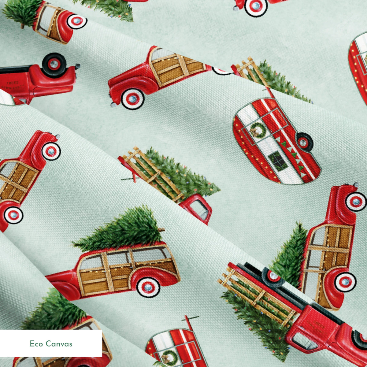 Danielle Murray Christmas Trucks and Campers Fabric