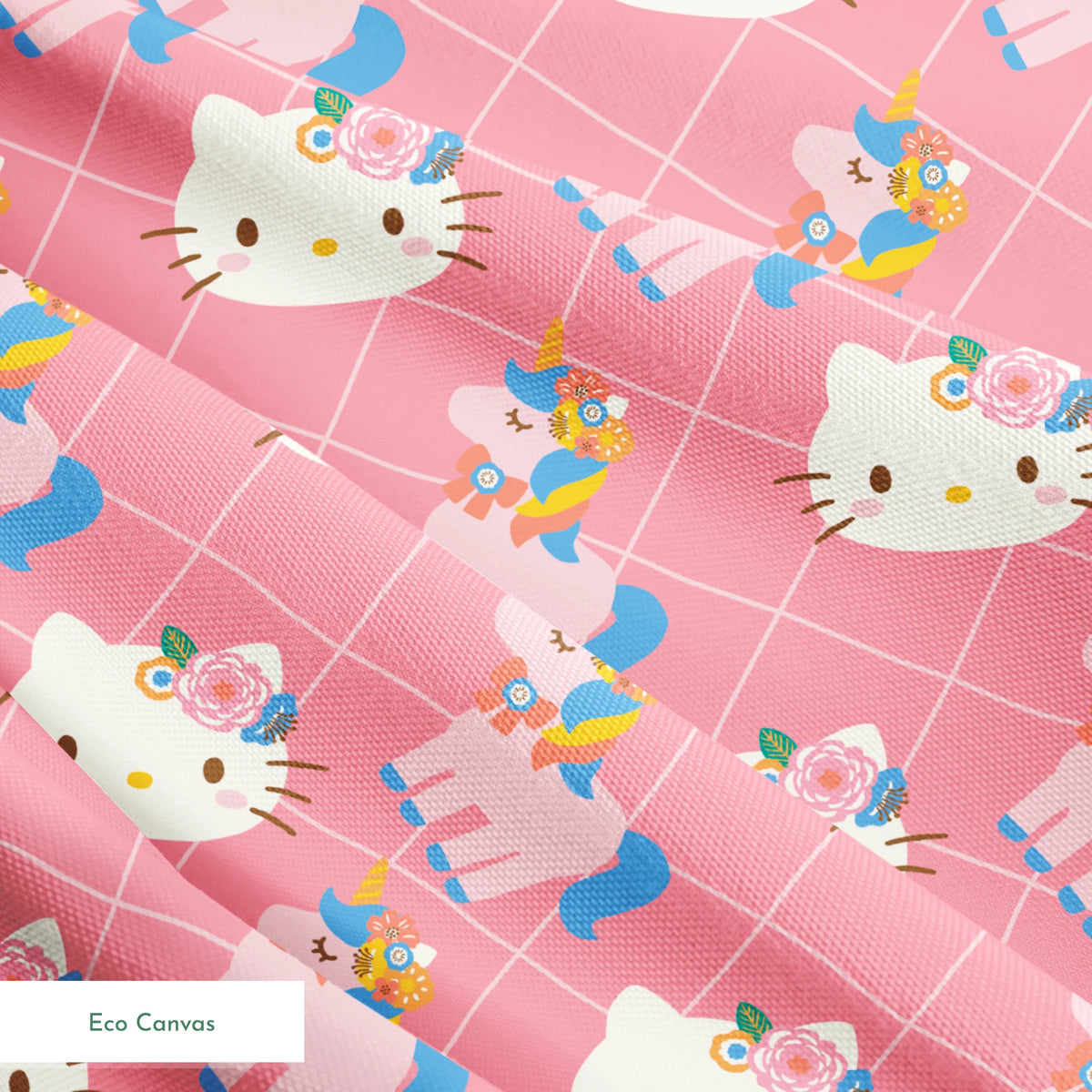 Hello Kitty® Unicorn Grid Fabric