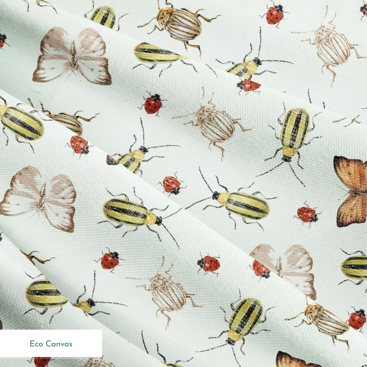 Danielle Murray Vintage Insect Toss on Green Fabric