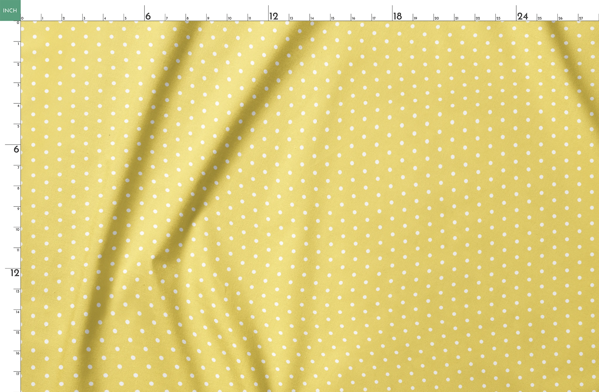 Yellow background with white circles. springs fatquarter mockup