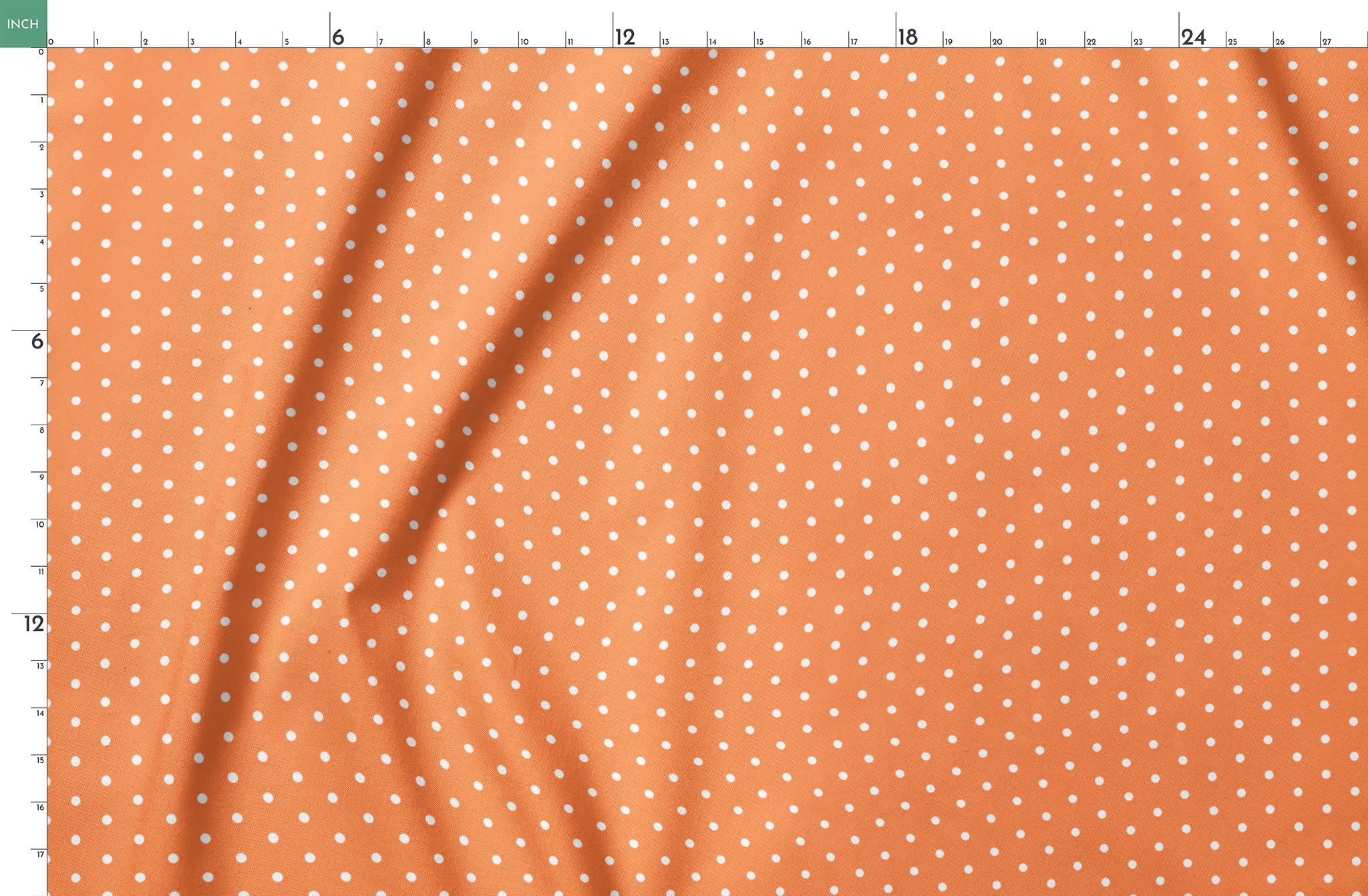 Two white circles on a bright orange background springs fatquarter mockup