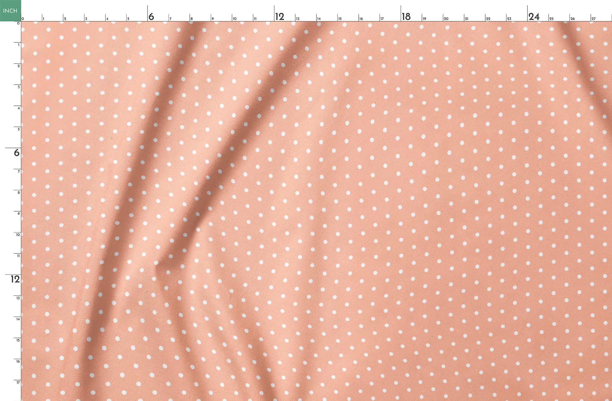 White circles on a peach/salmon colored background springs fatquarter mockup