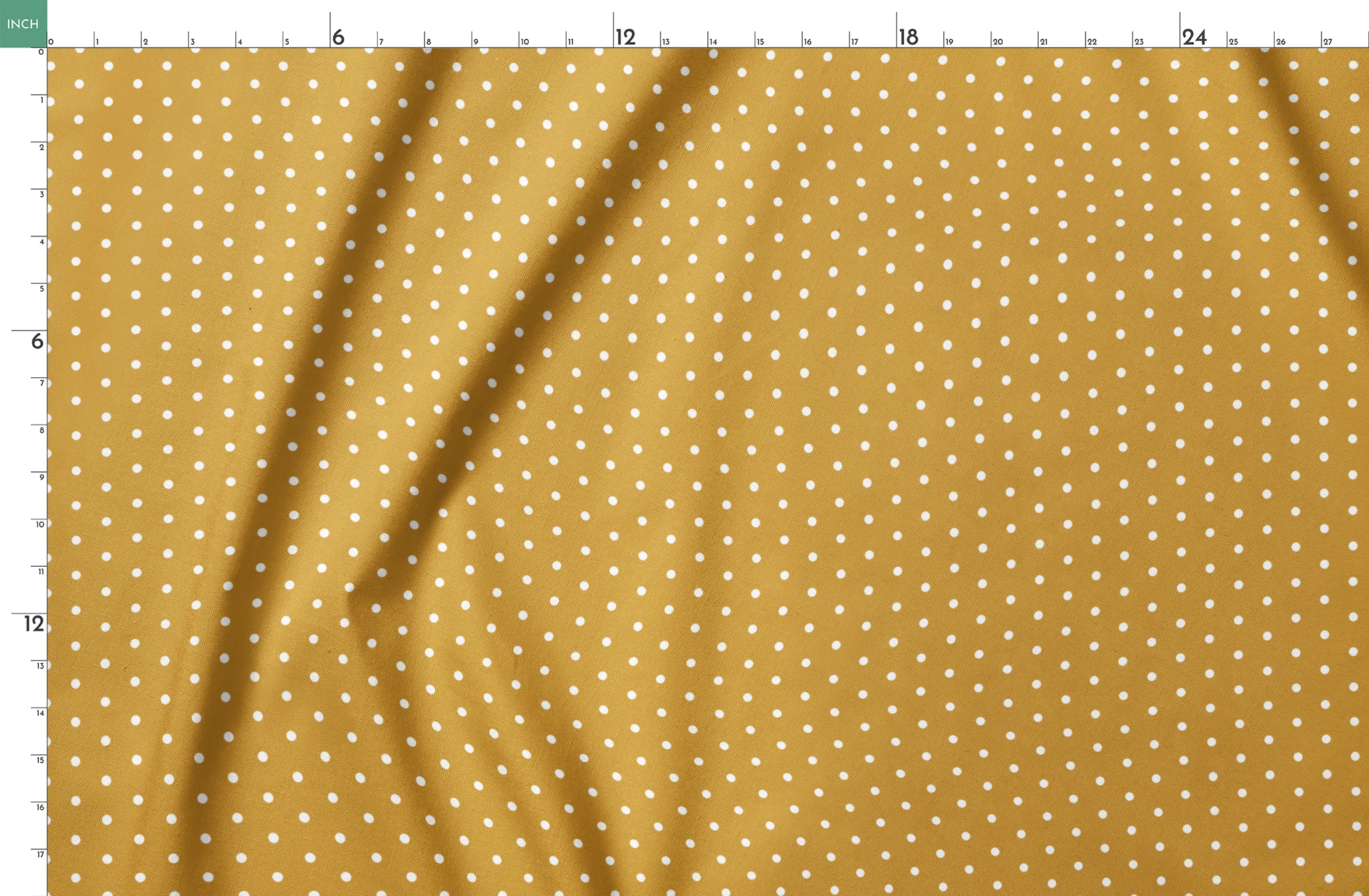 White circles on a golden yellow background springs fatquarter mockup