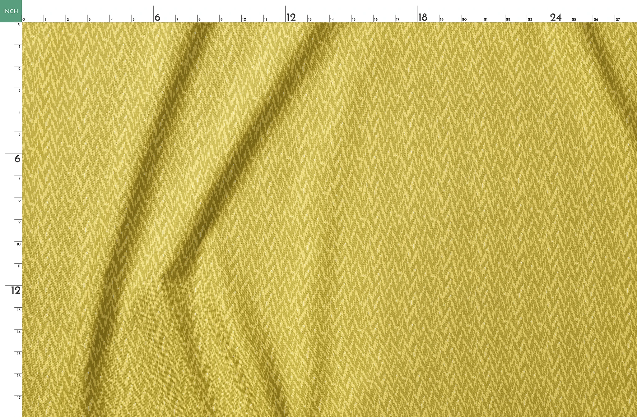 Abstract olive green and pale yellow pattern with irregular vertical brushstroke-like shapes springs fatquarter mockup