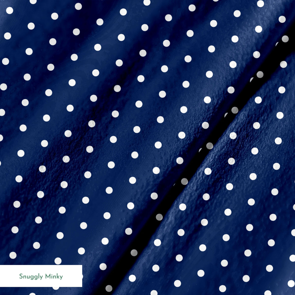 Two white circles on navy blue background springs minky texture