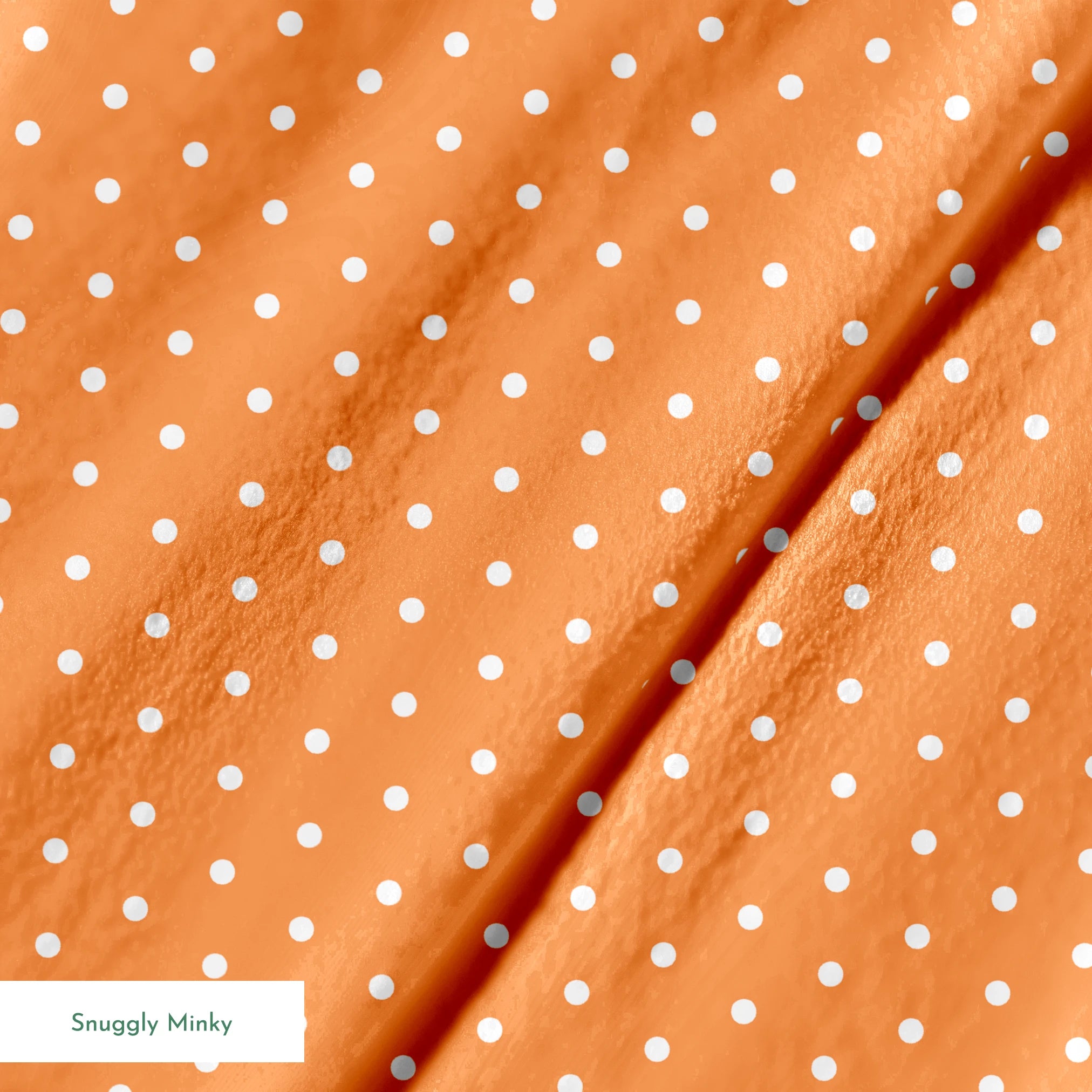 Two white circles on a bright orange background springs minky texture
