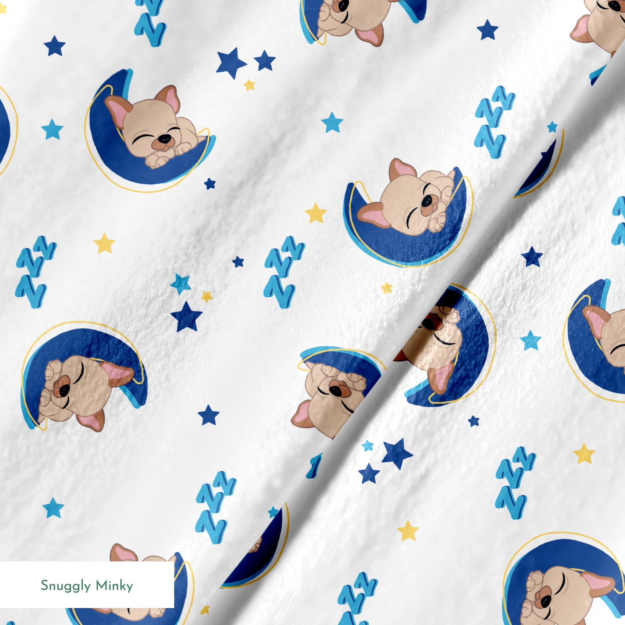 Hasbro Littliest Pet Shop Frenchie Snooze on White Fabric