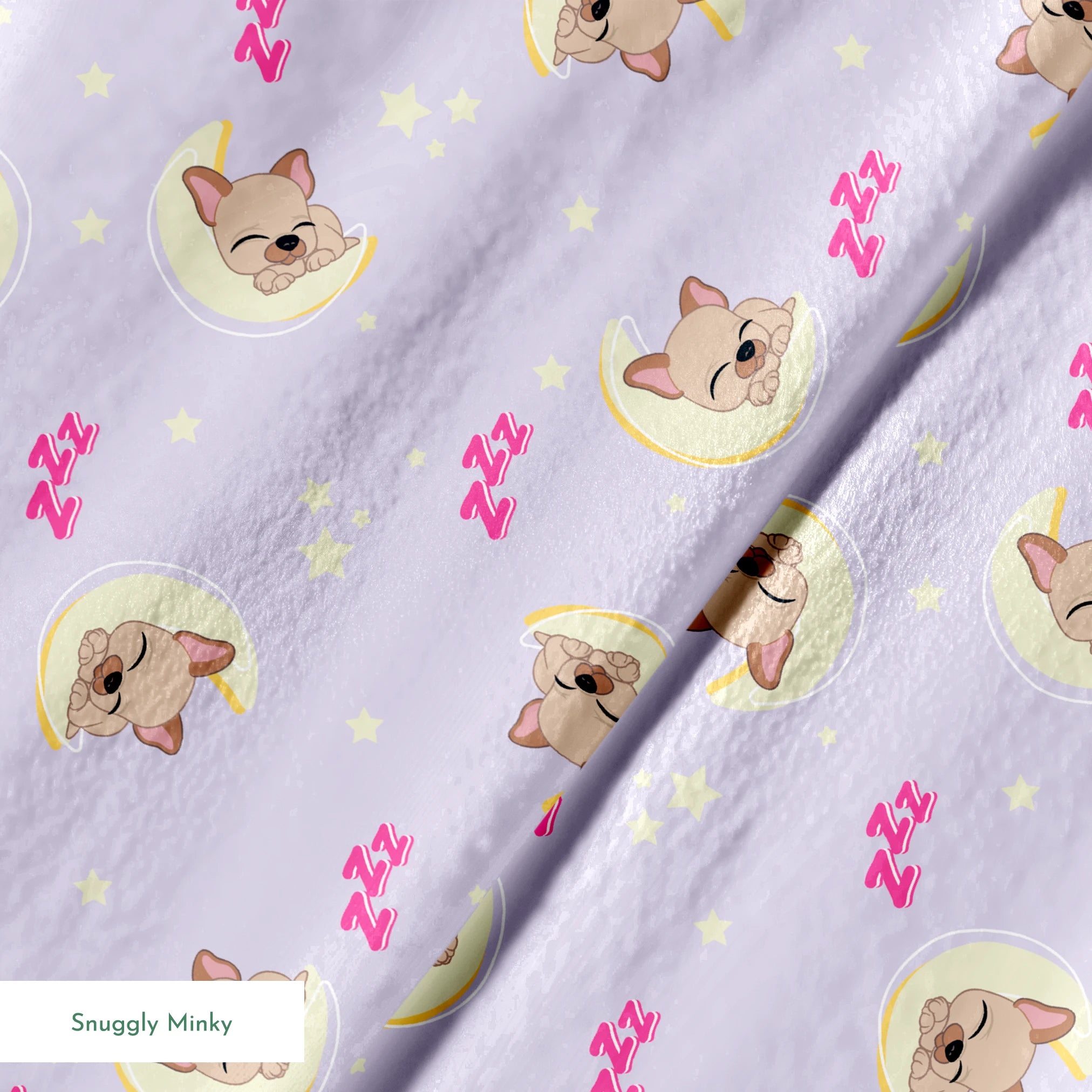 Hasbro Littliest Pet Shop Frenchie Snooze on Lavender Fabric
